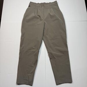 Lululemon Pants Womens 8 Olive Green Pleated Tapered Joggers Zip Pocket Athletic